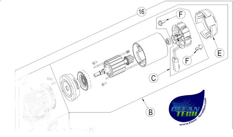 Advance 56104298 — Brush Motor CA40 SC1500
