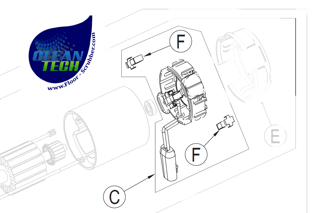 Advance Clarke 56104300  Carbon Brush Housing Assembly SC1500 SA40