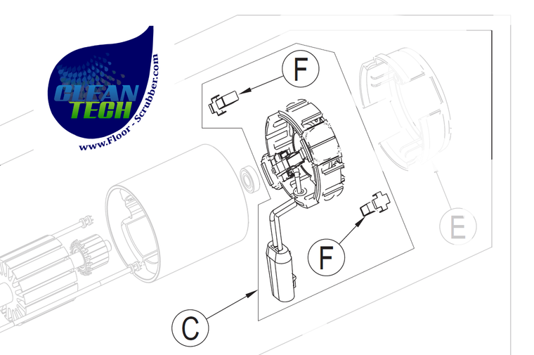 Advance Clarke 56104300  Carbon Brush Housing Assembly SC1500 SA40