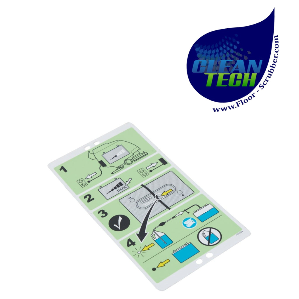 Tennant 1071084 4030488 Label, Tag, Battery [hydrolink Watering]