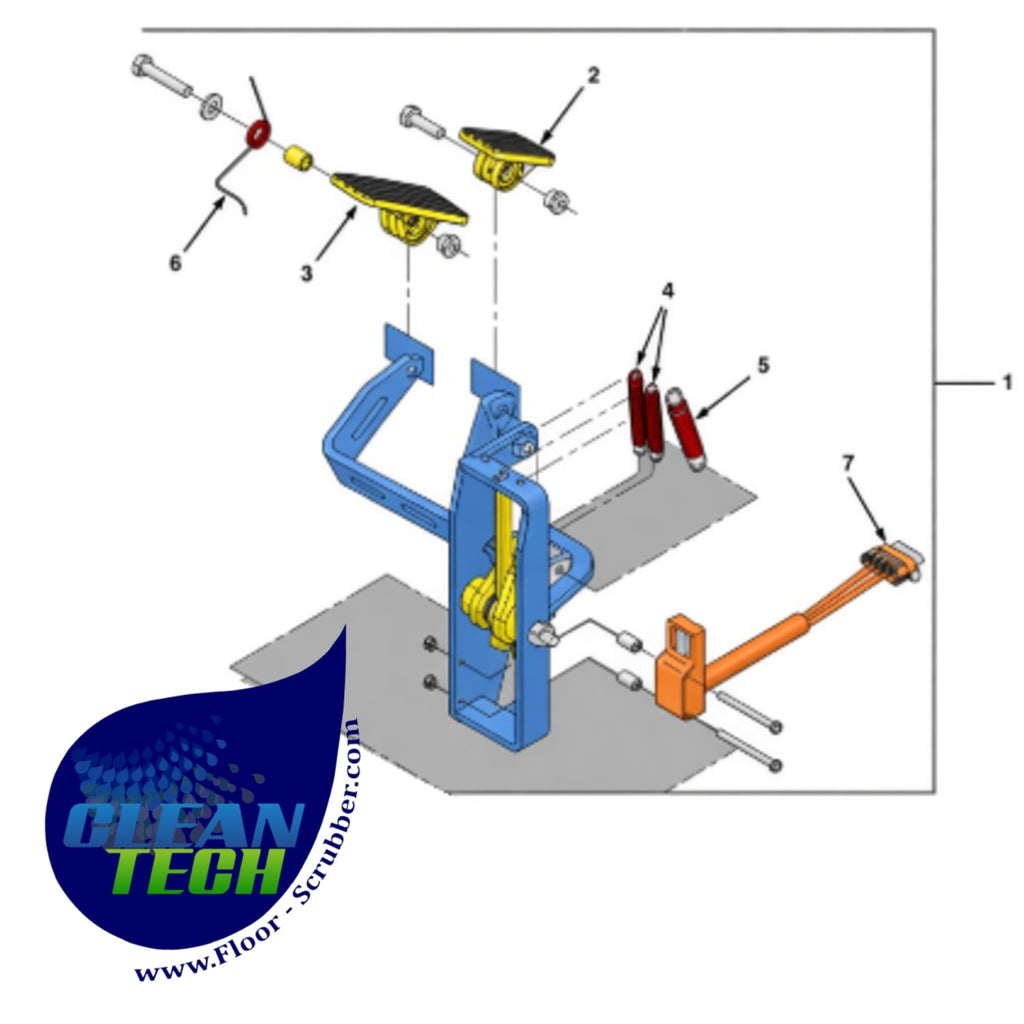 Tennant 1051837 4040802 Pedal Assy, Accelerator, Brake (replaced By 1072477 Pedal Assy Kit)
