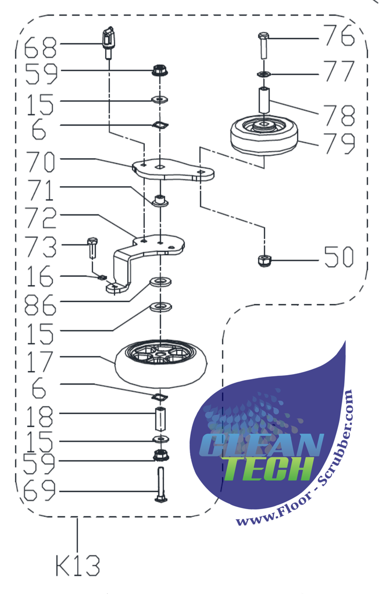 Clarke Viper
VS13776 3 INCH BUMPER ROLLER KIT