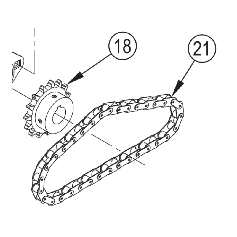 Advance 56104435 Sprocket And Chain Kit (used With 56104431)
