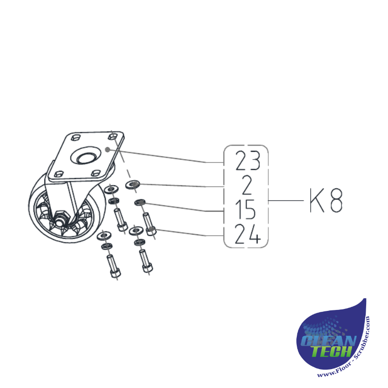 Viper VS15429 3.5 Inch Caster Kit