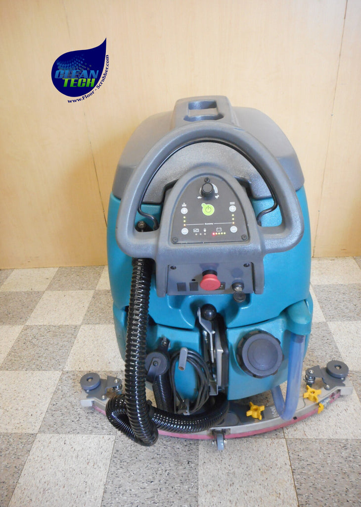 Reconditioned Tennant T5 28-inch commercial automatic floor scrubber ready for professional cleaning