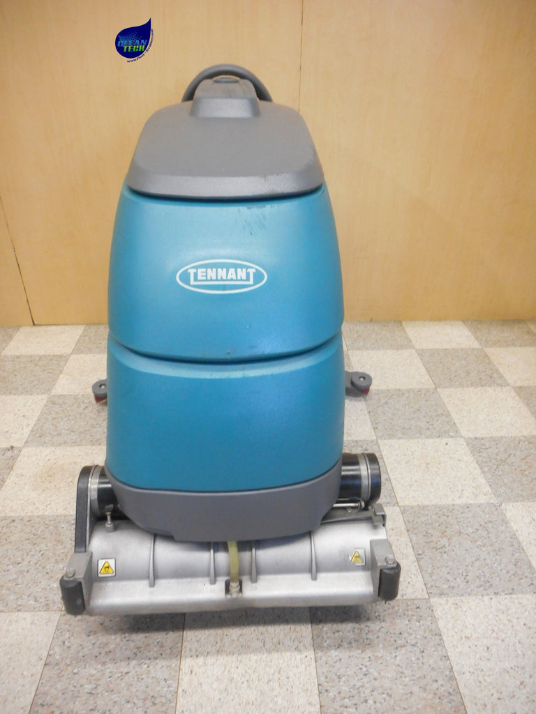 Tennant T5 cylindrical brush floor scrubber with debris-sweeping capability