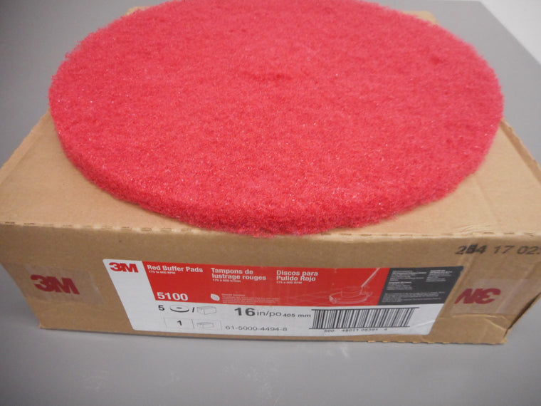 case of 5 red cleaning pads for floor scrubber