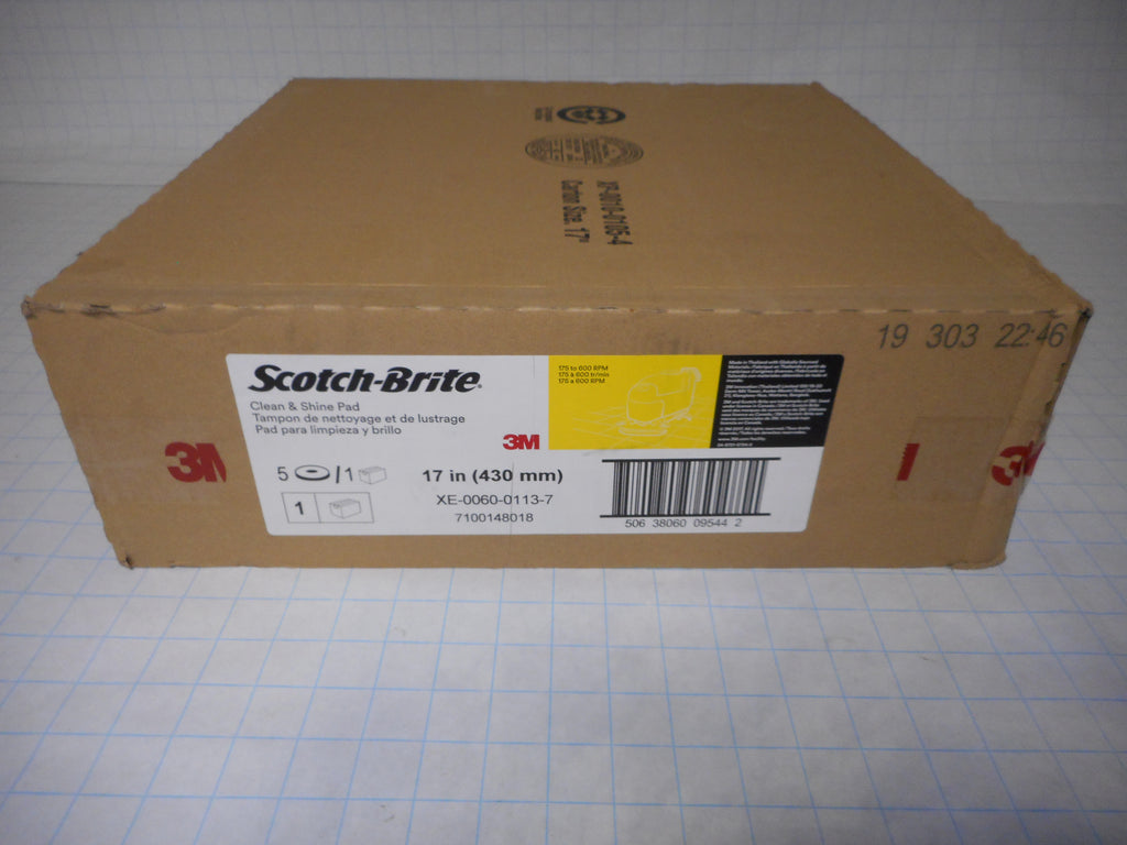 3M 17" Scotch Brite Yellow Clean and Polish Pads Case of 5