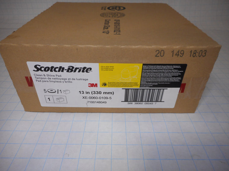 3M 13" Scotch Brite Yellow Clean and Polish pads case of 5