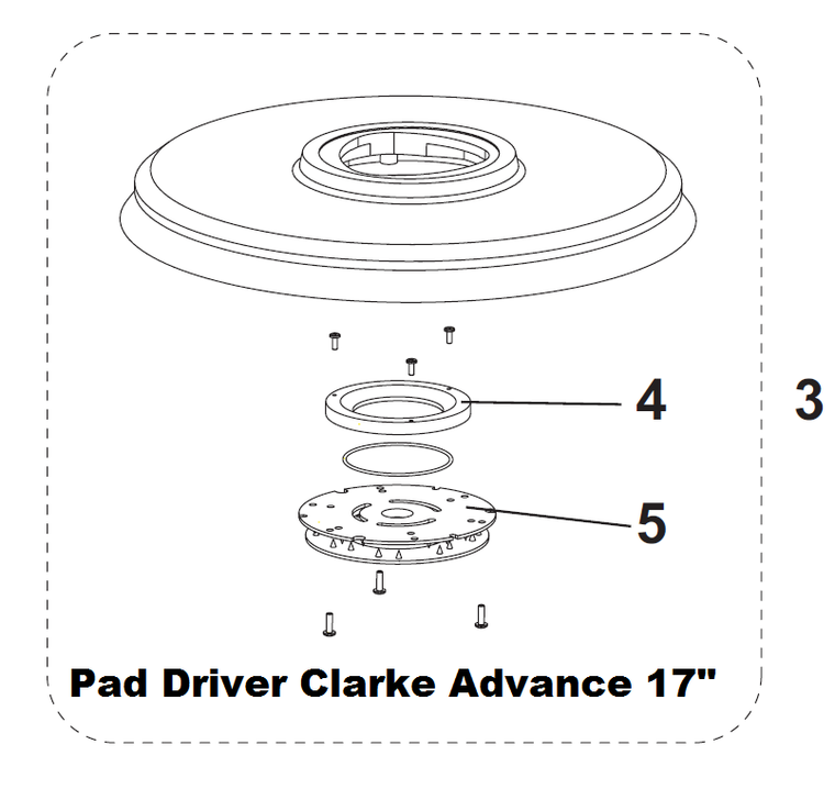 Clarke Advance L08837017 PAD HOLDER 17” COMPLETE