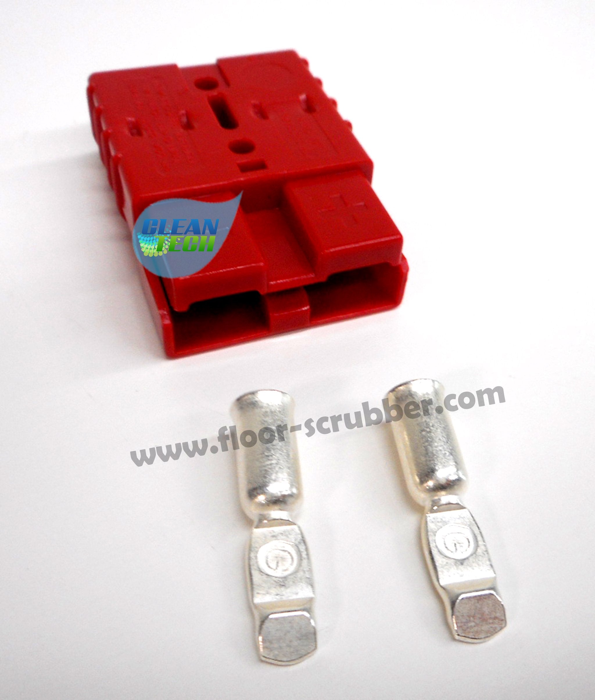 Red 50 Amp Charger Plug Connector With 6 Gauge Contacts | Fits Tennant Nobles #605387