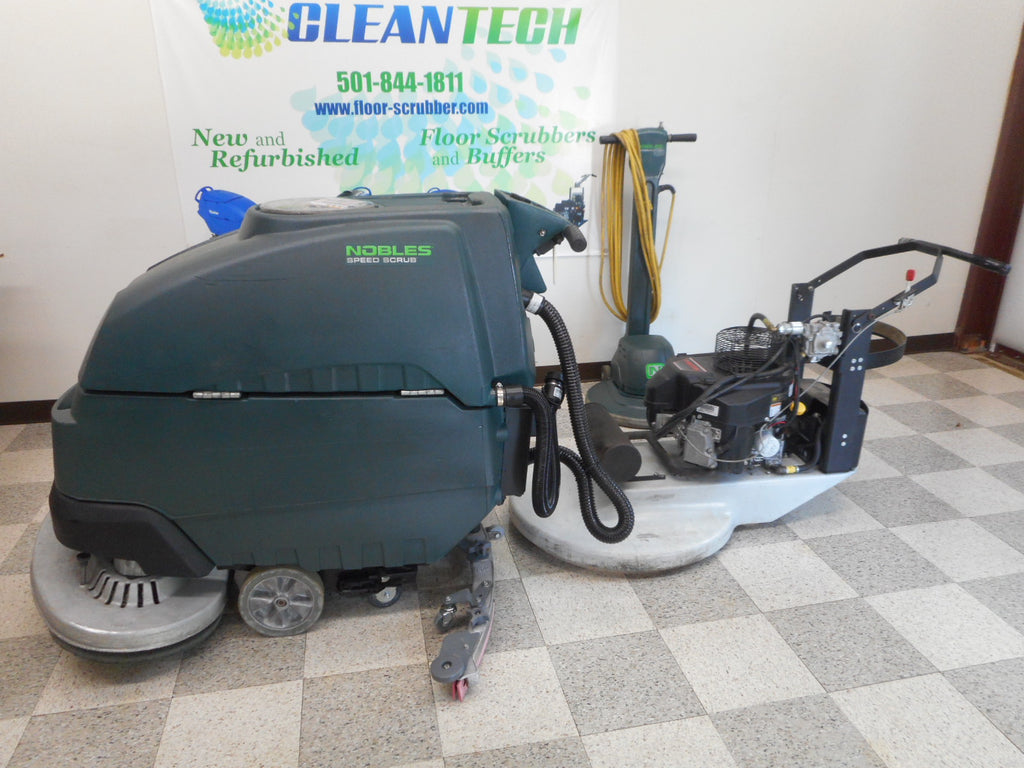 Nobles ss5 refurbished floor scrubber and propane buffer and side by side slow speed
