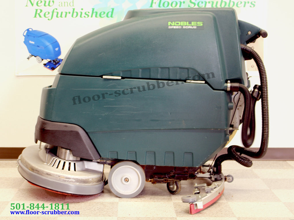 Left side view of a really nice looking used refurbished nobles ss5 floor scrubber.  